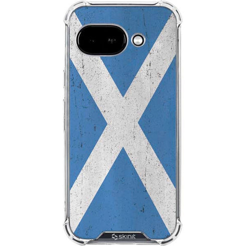 Scotland Flag Distressed Google Pixel 9a Clear Case